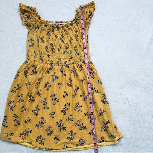 Sky and Sparrow, Yellow Floral Boho Dress, Lined, Size M - Picture 14 of 16
